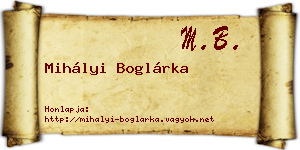 Mihályi Boglárka névjegykártya