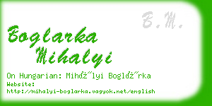 boglarka mihalyi business card